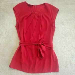 Lafayette 148 Crimson Silk Top